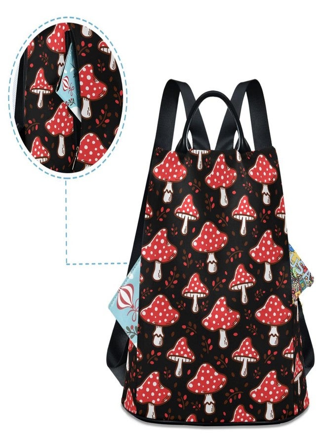 Fustylead Amazing Amanita Red Mushroom Women Backpack Purse Anti-theft Travel Backpack Fashion Shoulder Handbag - Image 4
