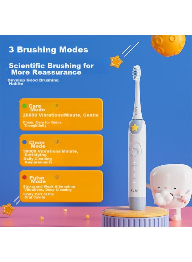 Kuta Children's Electric Toothbrush For Boys And Girls Aged 6-9 Lucky Star Blue Sonic Electric Toothbrush - Image 2