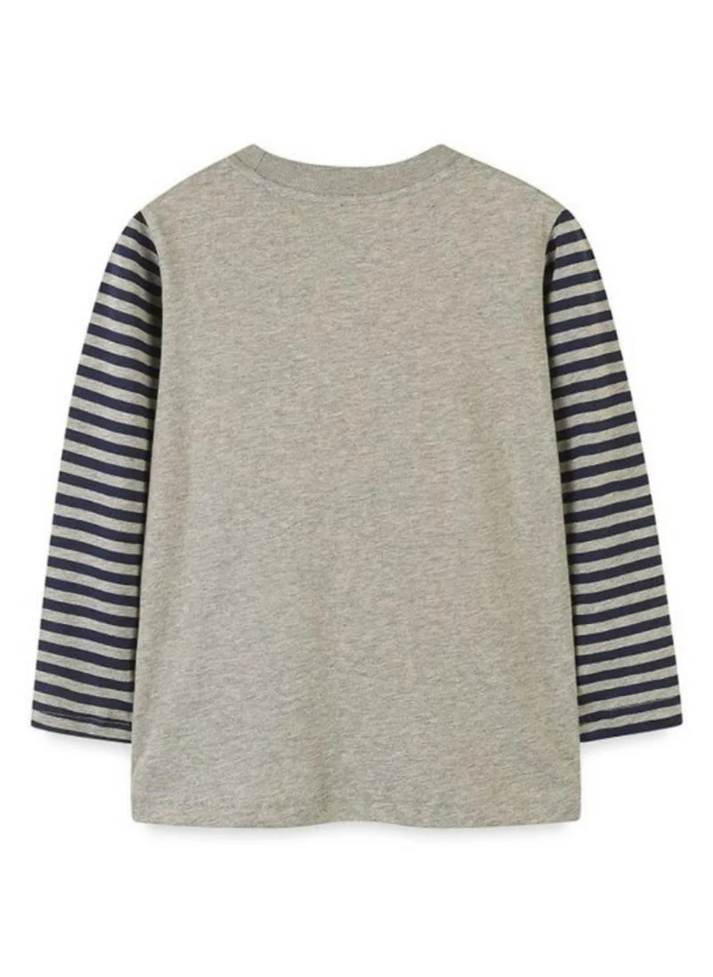 يونيكي Grey Graphic Printed Round Neck T-shirt