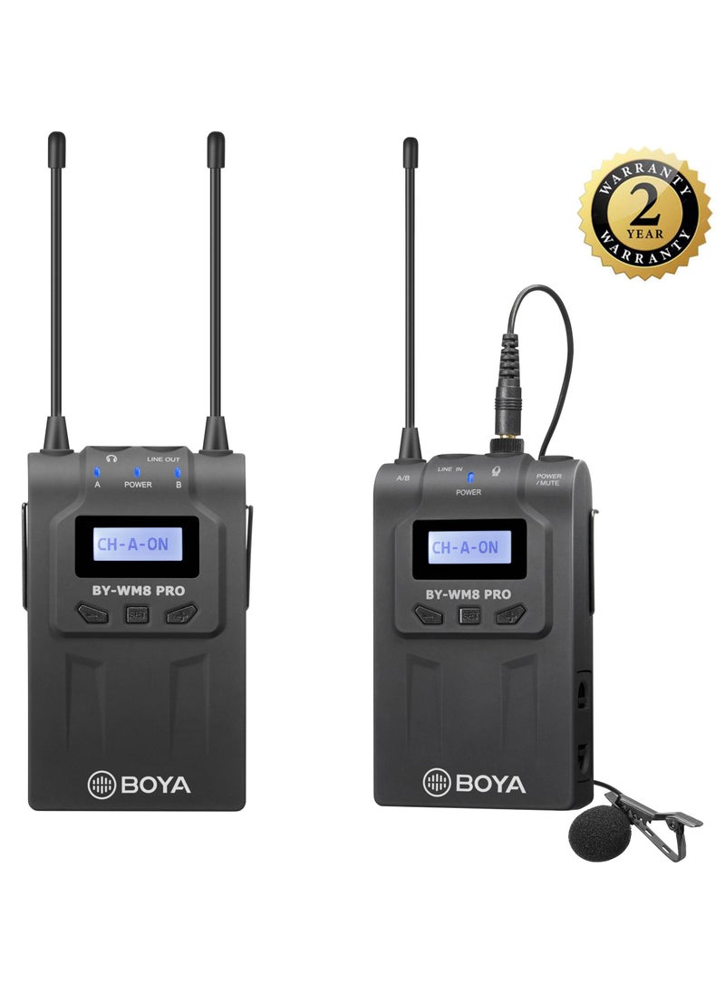 BOYA BOYA BY-WM8 Pro-Kit 1 UHF Dual-Channel Wireless Lavalier System (556 to 595 MHz) with 2 years warranty - official distributor  - Image 1