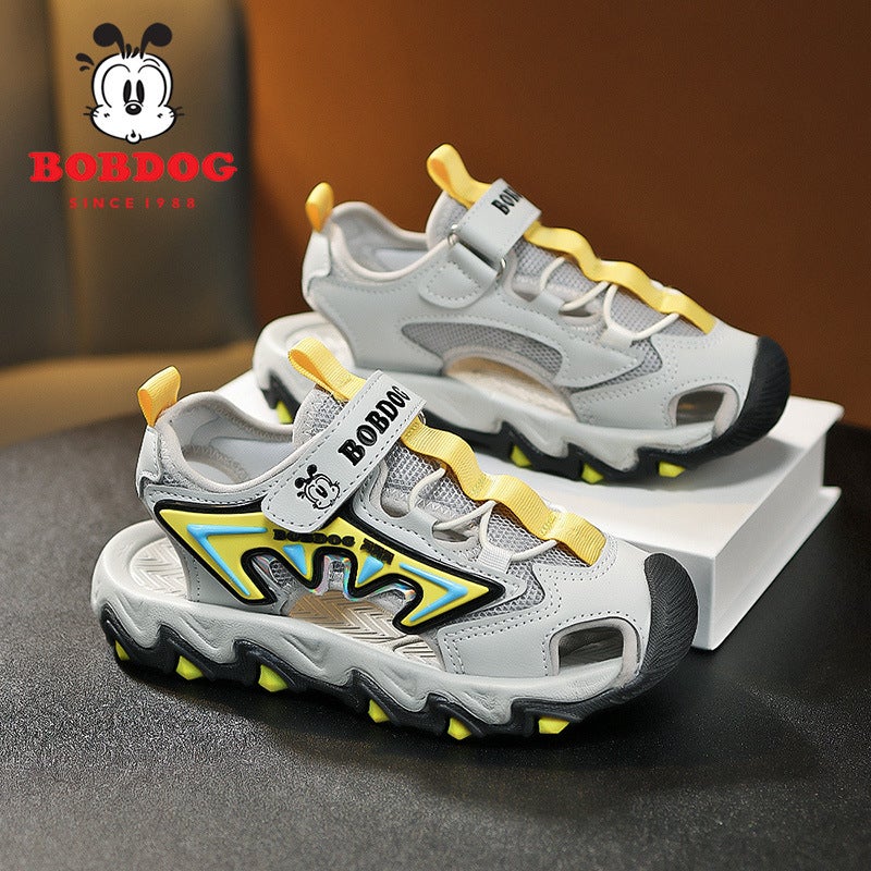Babu Bean Boys Sandals Summer Boys Middle And Big Children Non-Slip Soft Bottom Baotou Beach Shoes Sandals - Image 4