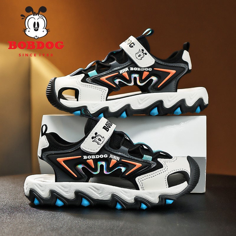 Babu Bean Boys Sandals Summer Boys Middle And Big Children Non-Slip Soft Bottom Baotou Beach Shoes Sandals - Image 3