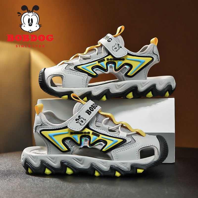 Babu Bean Boys Sandals Summer Boys Middle And Big Children Non-Slip Soft Bottom Baotou Beach Shoes Sandals - Image 5