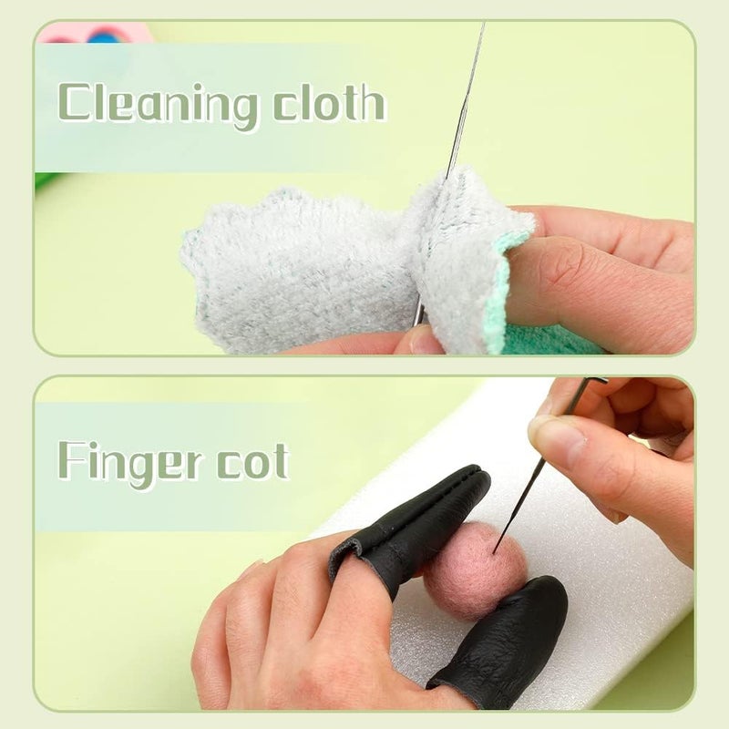 JUPEAN 228 Pcs Needle Felting Kit Wool Felting Tools for Beginner 50 Colors Wool Roving Starter Felting Kit with Felting Needles Foam Mat Needle Felting Supplies Storage Bag for DIY Craft Making - Image 4