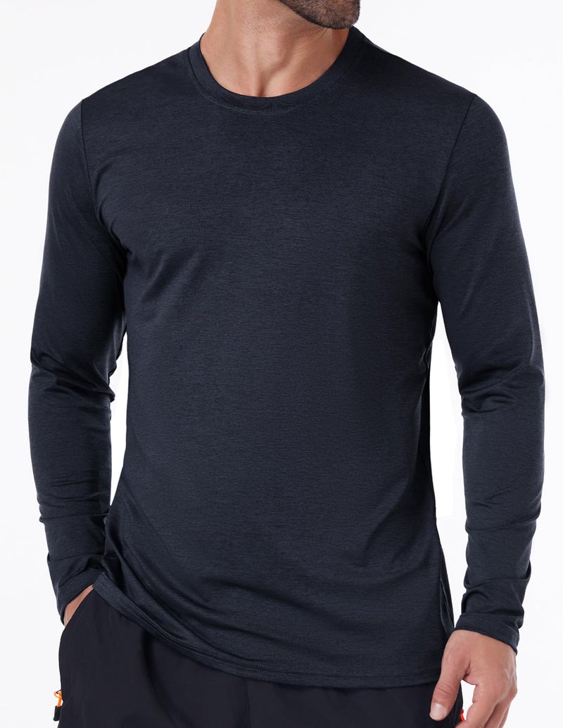 OYGSieg 6 Pack Men's Quick Dry Long Sleeve Shirts Moisture Wicking Sun Protection UV UPF SPF Performance T-Shirt for Casual Workout XL - Image 2