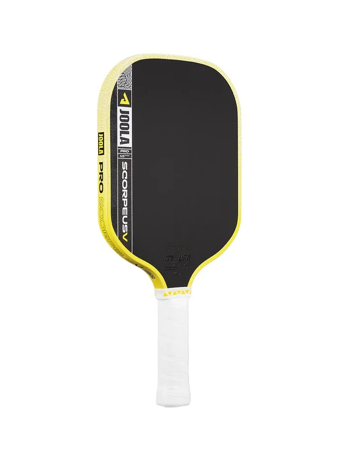 جولا JOOLA Scorpeus Pro V Pickleball Paddle – Anna Bright Yellow 16mm | Carbon Fiber Surface | KineticFrame Tech | Wide Shape | Speed & Forgiveness | USAPA Approved