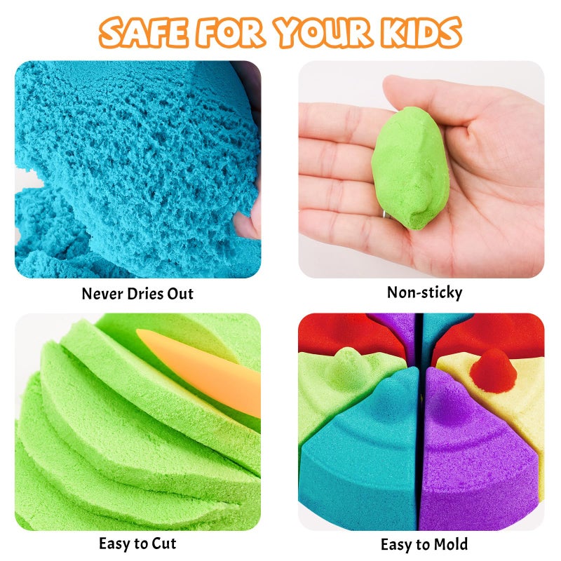 NiToy FlexiSand Value Pack 19lbs of 10 Colored Moldable Self-Sticking Sand, Never Dries Out-Fun for 3 Years and up Kids Bulk Refill for Sensory Sand Box Toys, Ideal for Shaping, Squeezing and Molding - Image 2