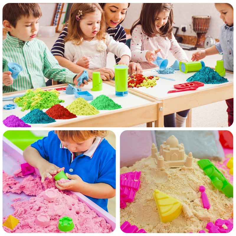 NiToy FlexiSand Value Pack 19lbs of 10 Colored Moldable Self-Sticking Sand, Never Dries Out-Fun for 3 Years and up Kids Bulk Refill for Sensory Sand Box Toys, Ideal for Shaping, Squeezing and Molding - Image 5