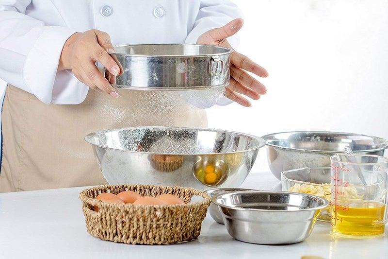 Black Olive Steel Atta Sieves Chalni - Stainless Steel Sieve for Aata, Maida and Other Solid Powder, Easy to Use Sieves for Cake Baking, Bread, Pizza Dough, Cake Cookies and Karwa-Choth Festival - Image 5