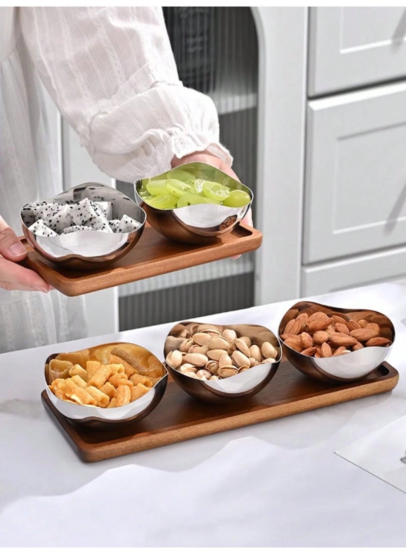 304 Stainless Steel Wave Serving Bowl Salad Fruit Bowl for Kitchen Counter Home Decorative Bowls for Veggies,Candy,Nut,Silver (8", Wave) - Image 5