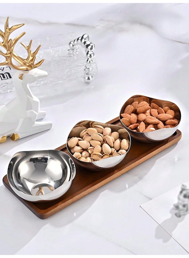 304 Stainless Steel Wave Serving Bowl Salad Fruit Bowl for Kitchen Counter Home Decorative Bowls for Veggies,Candy,Nut,Silver (8", Wave) - Image 4