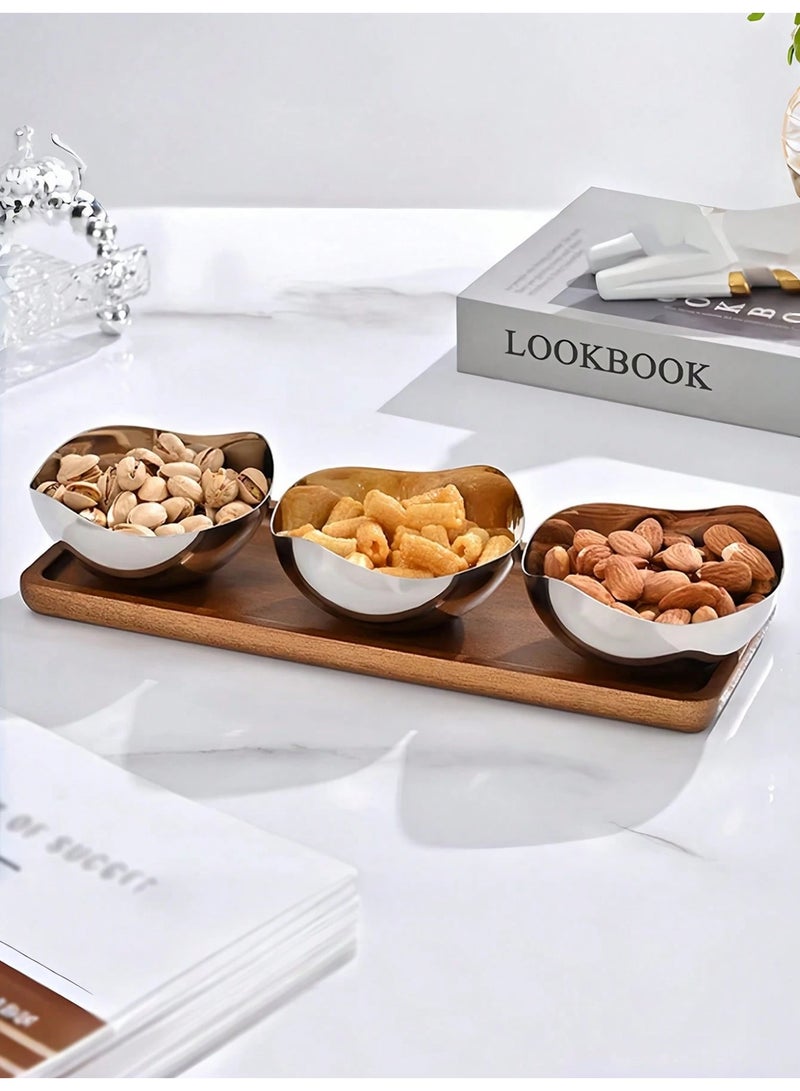 304 Stainless Steel Wave Serving Bowl Salad Fruit Bowl for Kitchen Counter Home Decorative Bowls for Veggies,Candy,Nut,Silver (8", Wave) - Image 2