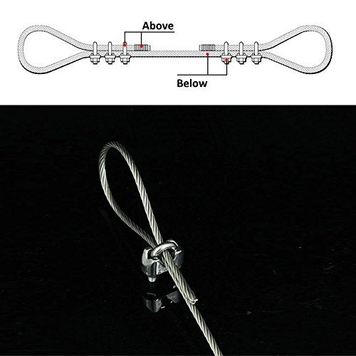DYWISHKEY Pack of 10, 1/4 Inch M6 Stainless Steel Wire Rope Cable Clip Clamp - Image 4