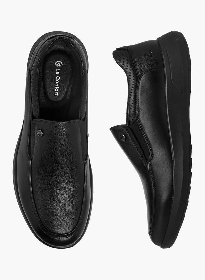 لو كونفورت حذاء لوفر سهل الارتداء جلدي صلب