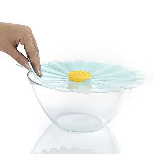 Charles Viancin - Daisy Silicone Lid for Food Storage and Cooking - 11''/28cm - Airtight Seal on Any Smooth Rim Surface - BPA-Free - Oven, Microwave, Freezer, Stovetop and Dishwasher Safe - Aqua - Image 3