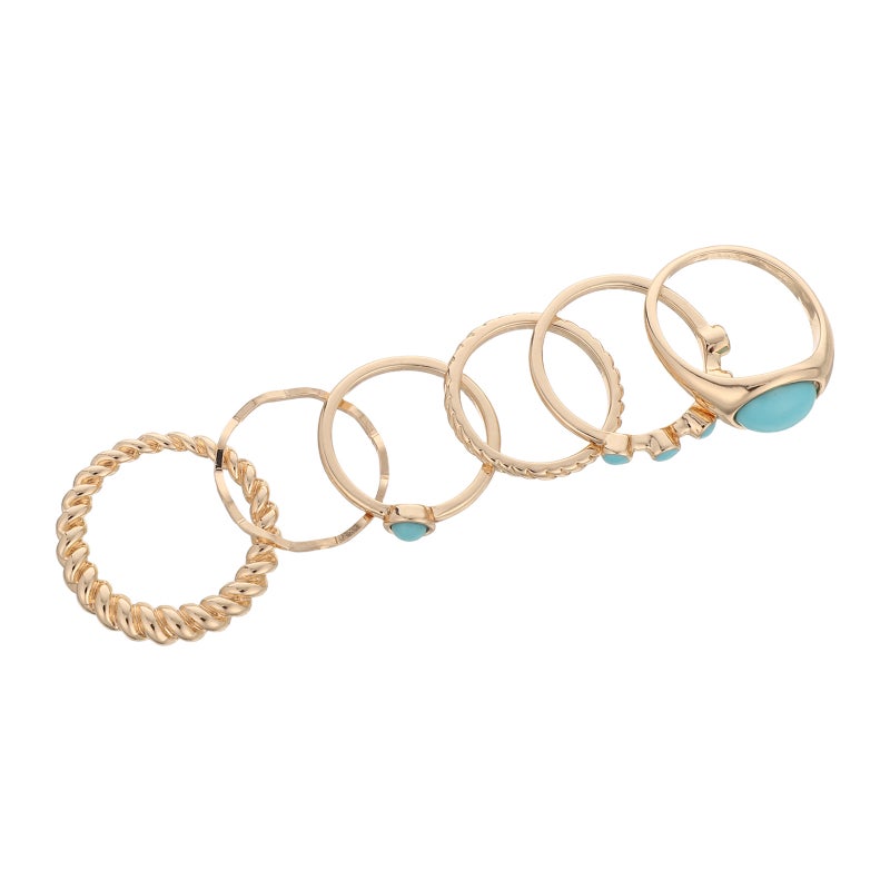 6pcs Boho : Vintage Stackable Set - Authentic Jewelry for Women - Western Style Finger Charm - Image 1