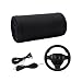Dickno Car Steering Wheel Cover AntiSlip Stitch on Wrap Steering Wheel Protector for Max Diameter 15 Inch DIY Sewing with Needle Thread Universal Auto Accessories Black Middle Hole - Image 2