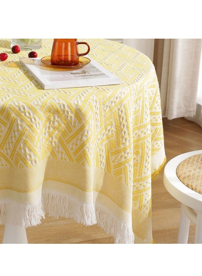 شبيلي مفرش طاولة مستطيل مقاس 130×130 سم، مفرش طاولة للطاولات المربعة والمستديرة، مفرش طاولة مقاوم للغبار وقابل للغسل، غطاء طاولة كلاسيكي لحفلات الزفاف والمنزل والمطبخ والمطعم - Image 2