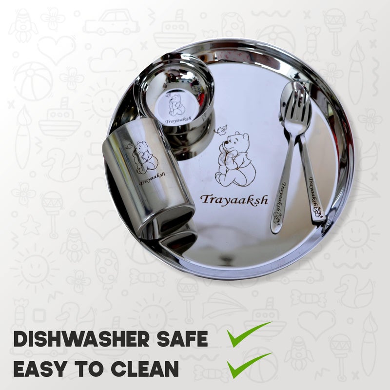 Savri Personalized Stainless Steel Meal Set with Your Kid's Name & Favorite Character Engraved Along with The Name Engraved Rakhi. Best Gifting Choice for Kids, Brother, Sister on rakshabandhan. - Image 5