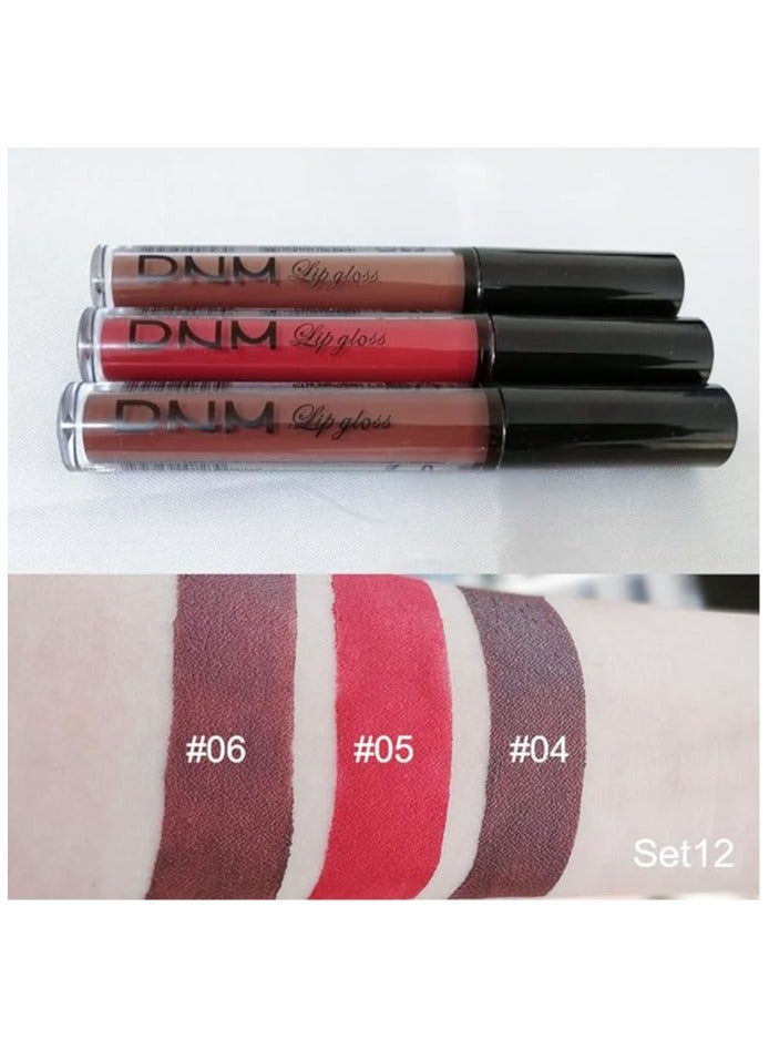 DNM 3Pcs Matte 24 hour Liquid Lipstick Sets Matte Dark Red Brown Permanent Stay on Lipstick Lip Set for Black Women Long Lasting 24 Hours Smudge Proof matte  larga duracion color 02 - Image 2