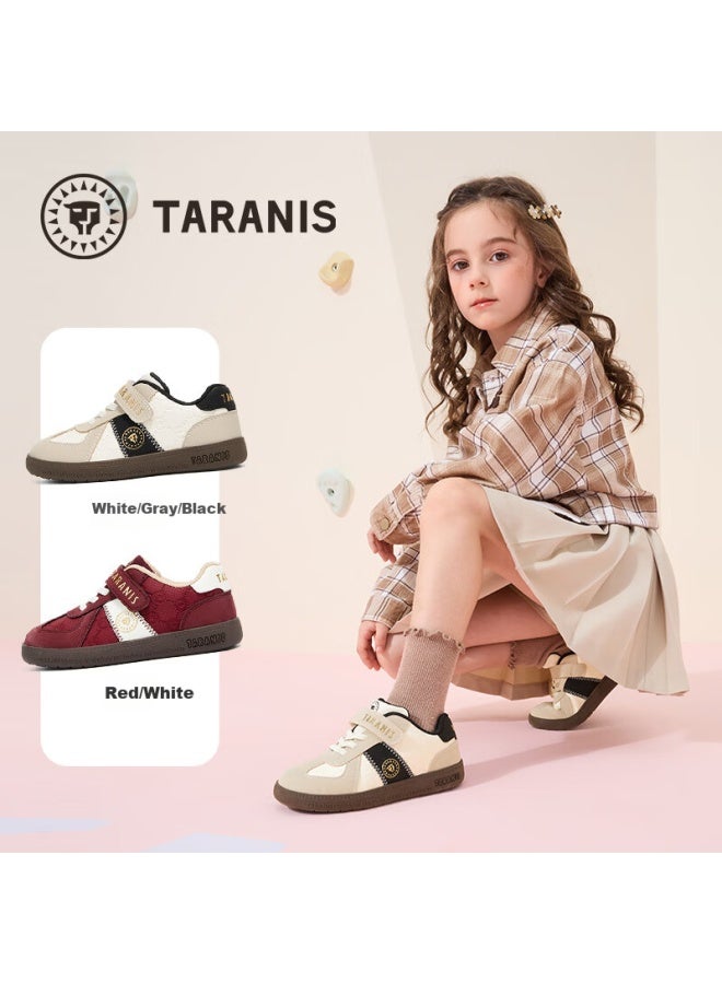 Taranis Autumn New Children's Casual Sneakers For Boys And Girls, Soft Sole, Non-slip, Wear-resistant, White/gray/black, Size 31 - Image 1