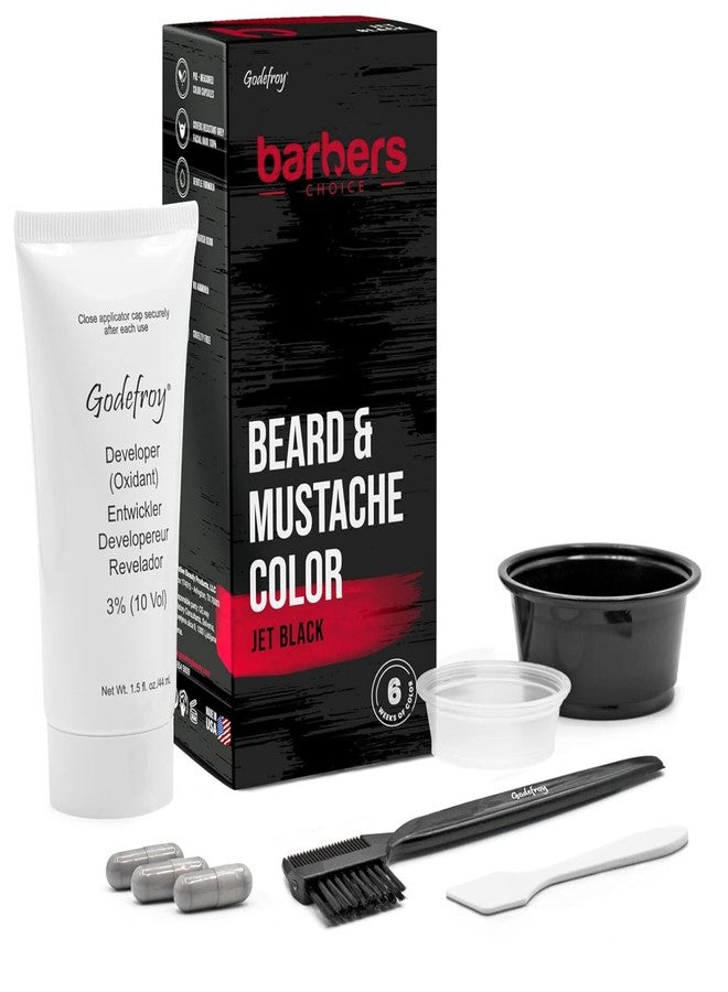 Godefroy Barbers Choice 3 Application Beard and Mustache Dye For Men, 6 weeks of Cover For Gray Facial Hair, Jet Black - Image 1