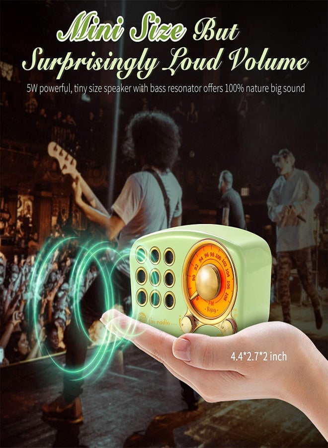 Old classic style bluetooth speaker vintage radio - vintage strong bass enhanced loud volume bluetooth 5.0 wireless connection TF card and MP3 player - Image 4
