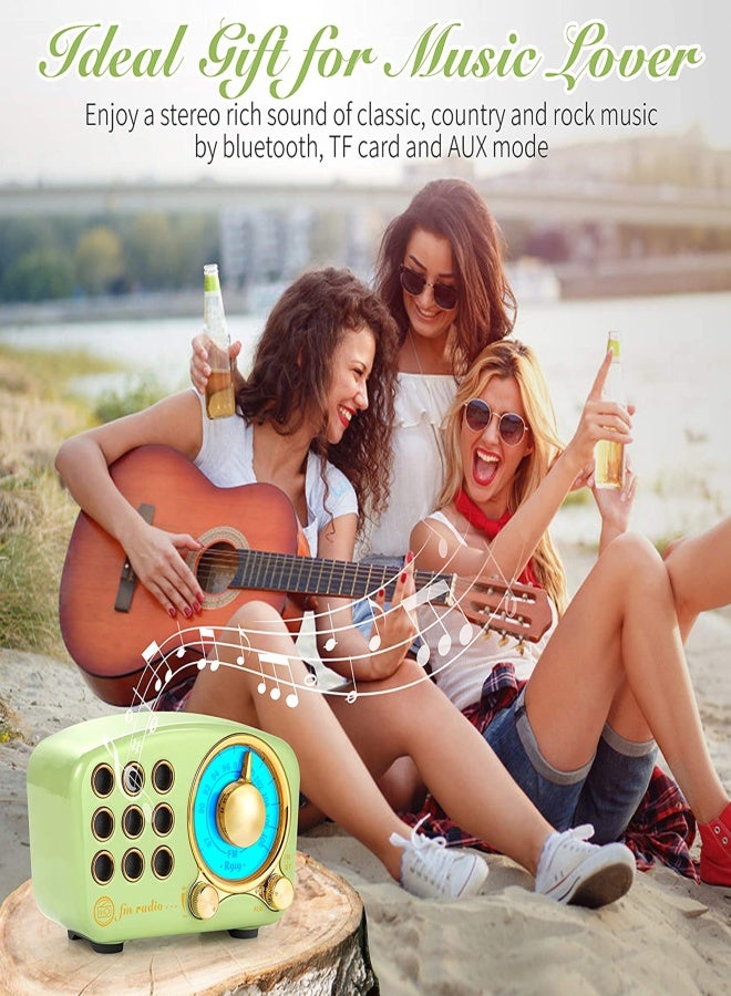 Old classic style bluetooth speaker vintage radio - vintage strong bass enhanced loud volume bluetooth 5.0 wireless connection TF card and MP3 player - Image 3