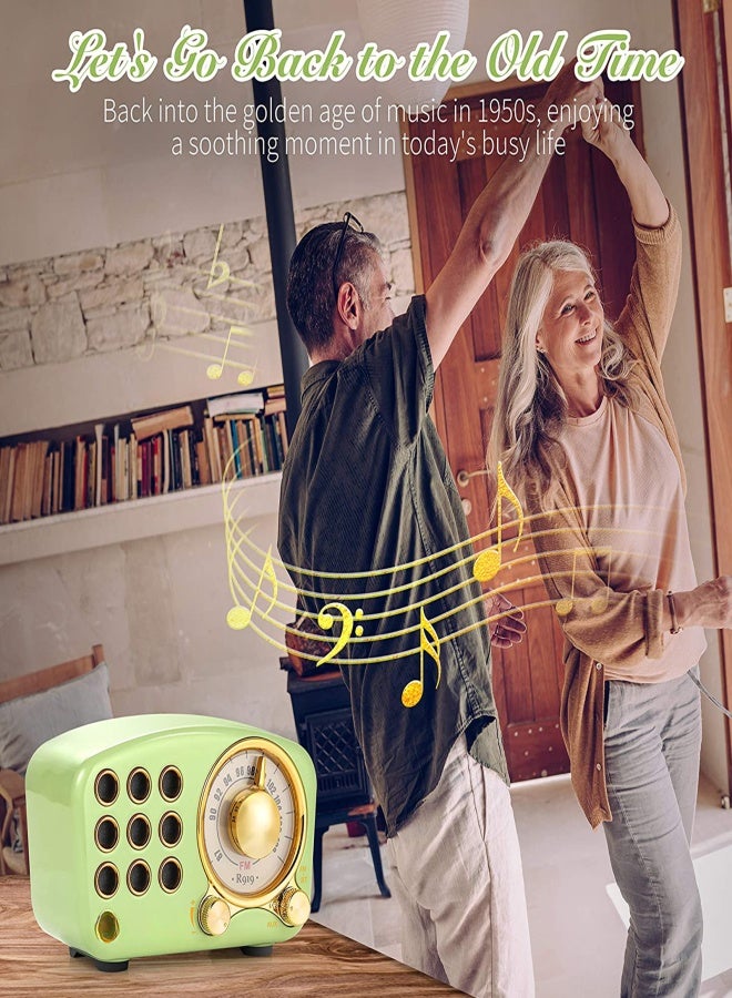 Old classic style bluetooth speaker vintage radio - vintage strong bass enhanced loud volume bluetooth 5.0 wireless connection TF card and MP3 player - Image 5