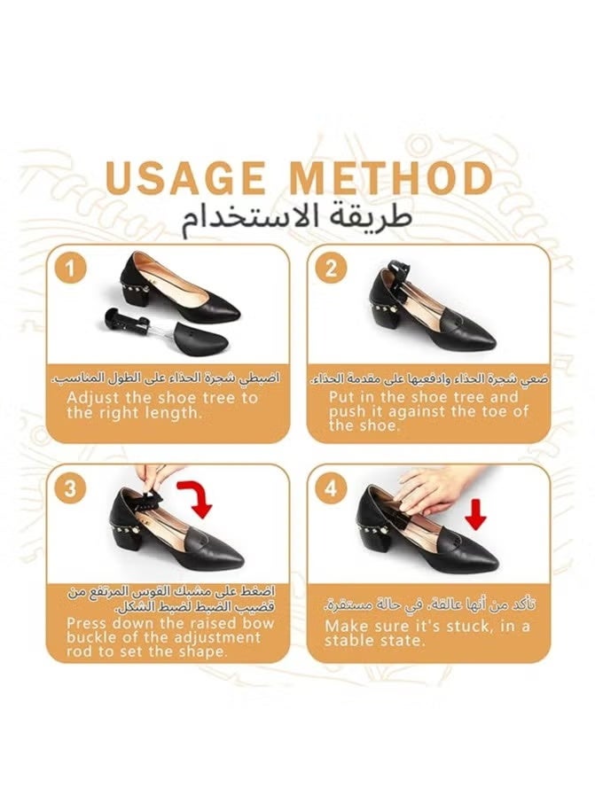 موثوقية التنبؤ مكشطة الأحذية، 5 أزواج من مكشطة الأحذية القابلة للتعديل بالبلاستيك، مكشطة أشجار الأحذية للرجال ذات القدمين الواسعتين، مكشطة أشجار الأحذية للرجال مع زنبرك شد لمعظم الأحذية، باللون الأسود. - Image 5