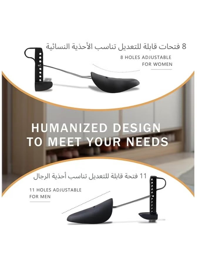 موثوقية التنبؤ مكشطة الأحذية، 5 أزواج من مكشطة الأحذية القابلة للتعديل بالبلاستيك، مكشطة أشجار الأحذية للرجال ذات القدمين الواسعتين، مكشطة أشجار الأحذية للرجال مع زنبرك شد لمعظم الأحذية، باللون الأسود. - Image 4