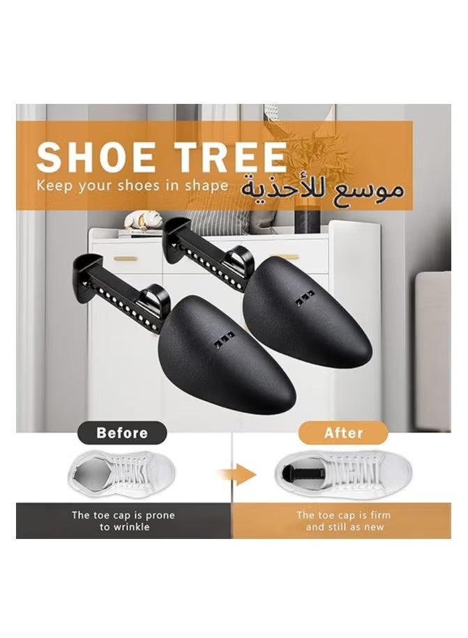 موثوقية التنبؤ مكشطة الأحذية، 5 أزواج من مكشطة الأحذية القابلة للتعديل بالبلاستيك، مكشطة أشجار الأحذية للرجال ذات القدمين الواسعتين، مكشطة أشجار الأحذية للرجال مع زنبرك شد لمعظم الأحذية، باللون الأسود. - Image 2