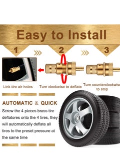 SYOSI 6-30 PSI Automatic Tire Deflator Kit, Air Down Tire Deflators Offroad Accessories for Jeep, Car, Truck, Motorcycle, and ATV Tires(5 Pack)  - Image 3