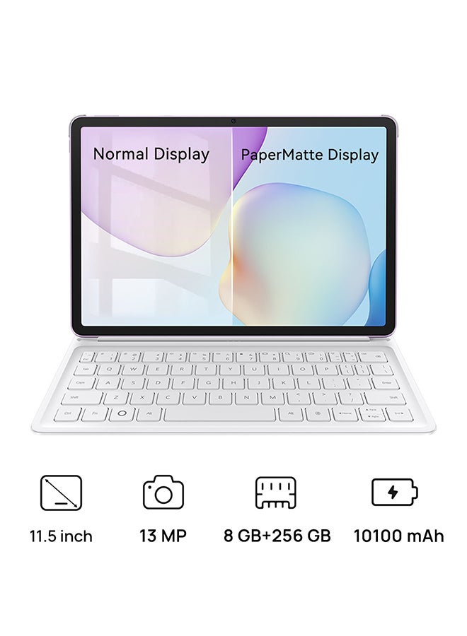 هواوي مات باد 11.5 2025 بنفسجي إصدار PaperMatte 8 جيجابايت RAM 256 جيجابايت واي فاي نسخة الشرق الأوسط مع لوحة مفاتيح مجانية - Image 1
