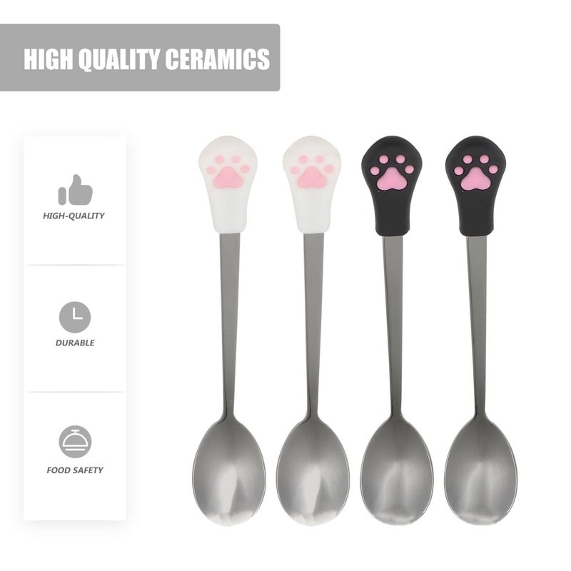 4pcs Stainless Steel Dog Cutlery Spoon Set For Serving Canned Pet Food Treats - Image 4