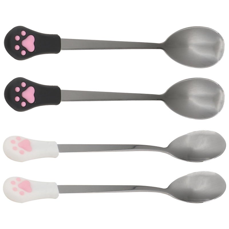4pcs Stainless Steel Dog Cutlery Spoon Set For Serving Canned Pet Food Treats - Image 2