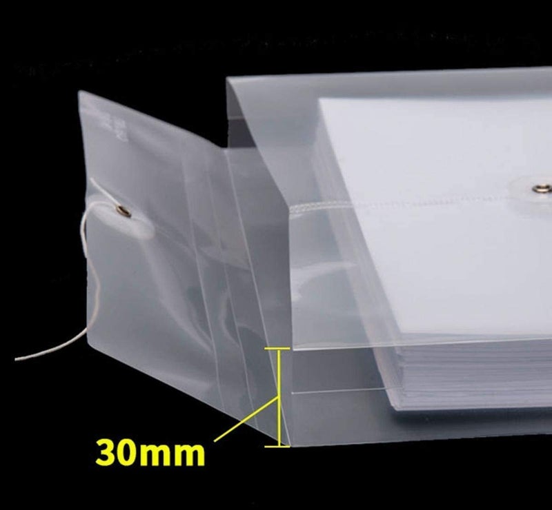 Shuban 12Pcs Document File Bag, FS Size Transparent Envelope Holder Storage Case, Snap Button Organizer, Clear Plastic Bag (Mix Color) - Image 5