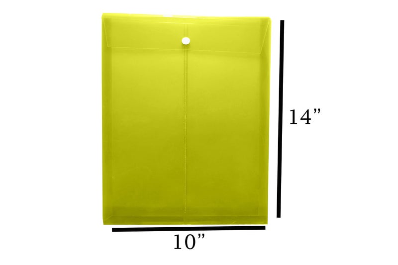 Shuban 12Pcs Document File Bag, FS Size Transparent Envelope Holder Storage Case, Snap Button Organizer, Clear Plastic Bag (Mix Color) - Image 2