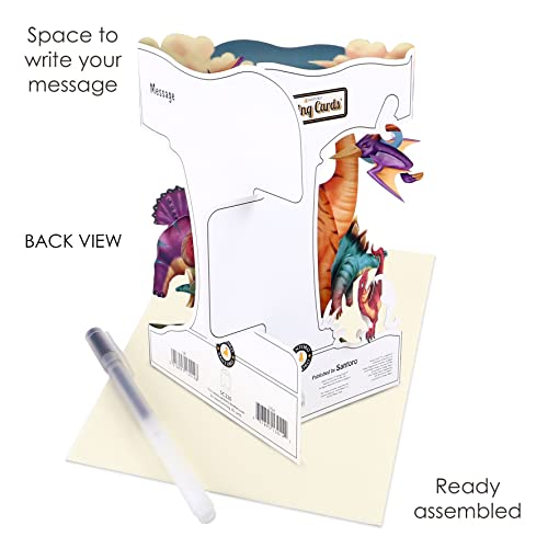 SANTORO Swing Card, 3D Pop Up Greeting Card - Dinosaurs - For Boys, Kids, Son, Grandson | Dinosaur Card For Birthday (Land of the Dinosaurs) - Image 3