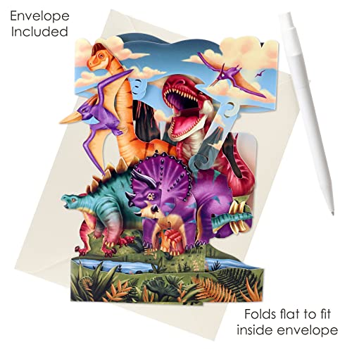 SANTORO Swing Card, 3D Pop Up Greeting Card - Dinosaurs - For Boys, Kids, Son, Grandson | Dinosaur Card For Birthday (Land of the Dinosaurs) - Image 2