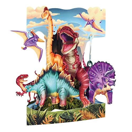 SANTORO Swing Card, 3D Pop Up Greeting Card - Dinosaurs - For Boys, Kids, Son, Grandson | Dinosaur Card For Birthday (Land of the Dinosaurs) - Image 1