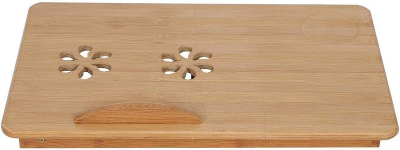 woobles 1Pc Adjustable Corner Shelf Bamboo Rack Shelf Dormitory Bed Lap Desk Two Flowers Book Reading Tray Stand Space Saving Organizer for Kitchen Home Office - Image 1