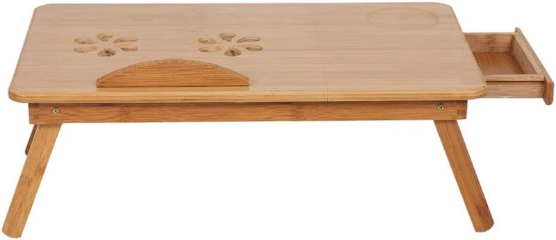 woobles 1Pc Adjustable Corner Shelf Bamboo Rack Shelf Dormitory Bed Lap Desk Two Flowers Book Reading Tray Stand Space Saving Organizer for Kitchen Home Office - Image 2