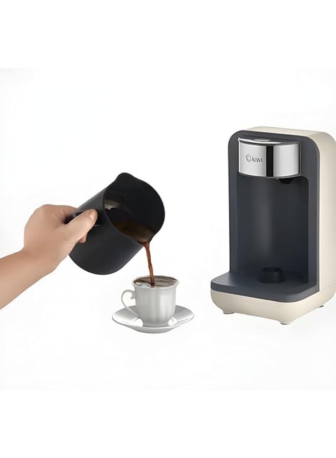 Kiwi A machine for brewing rich and concentrated coffee – elegant beige design and high-quality, corrosion-resistant materials – for preparing authentic coffee with a perfect taste – ideal for home and office - Image 3