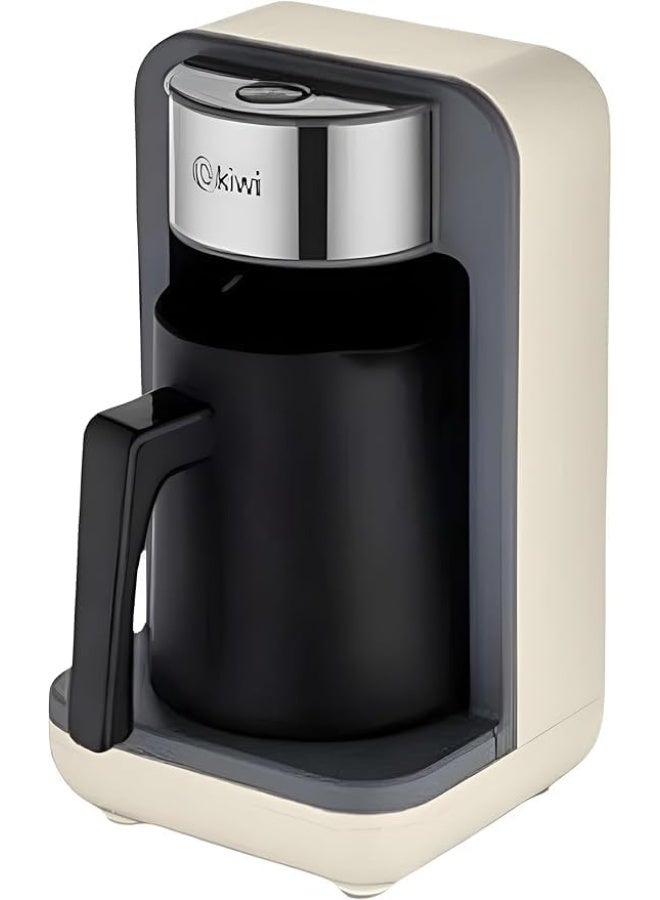 Kiwi A machine for brewing rich and concentrated coffee – elegant beige design and high-quality, corrosion-resistant materials – for preparing authentic coffee with a perfect taste – ideal for home and office - Image 1