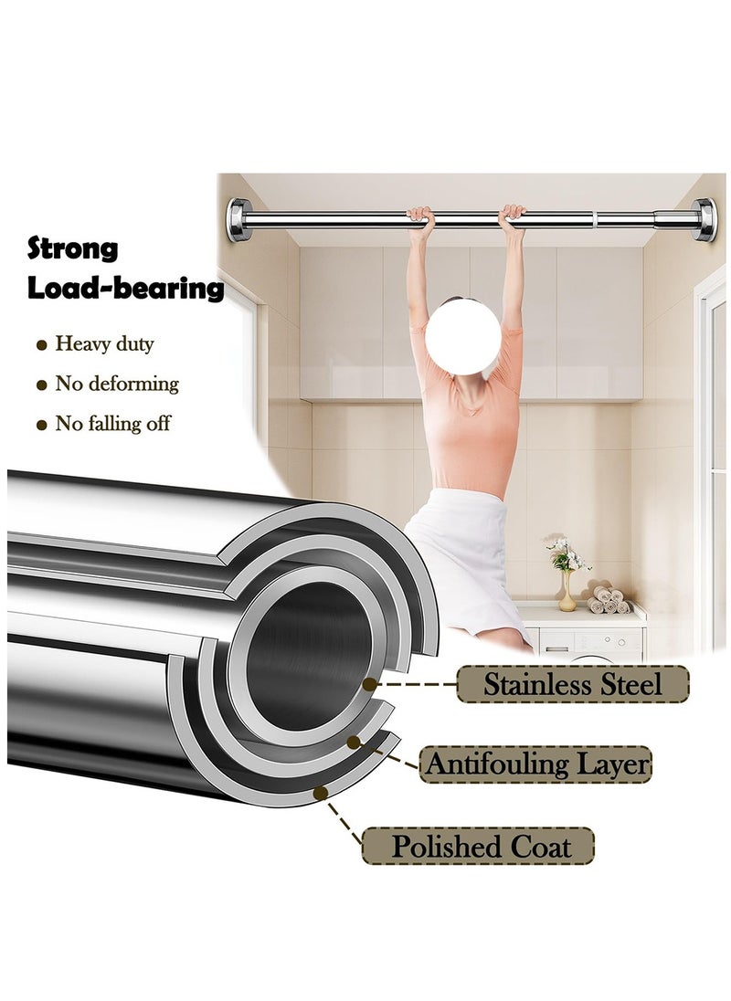 Arabest - Heavy Duty Closet Tension Rod Adjustable Hanging Clothes Organizer for Bathroom Wardrobe Balcony Closet Rods No Drilling Room Divider Rack (0.7 - 1.2 M) - Image 1