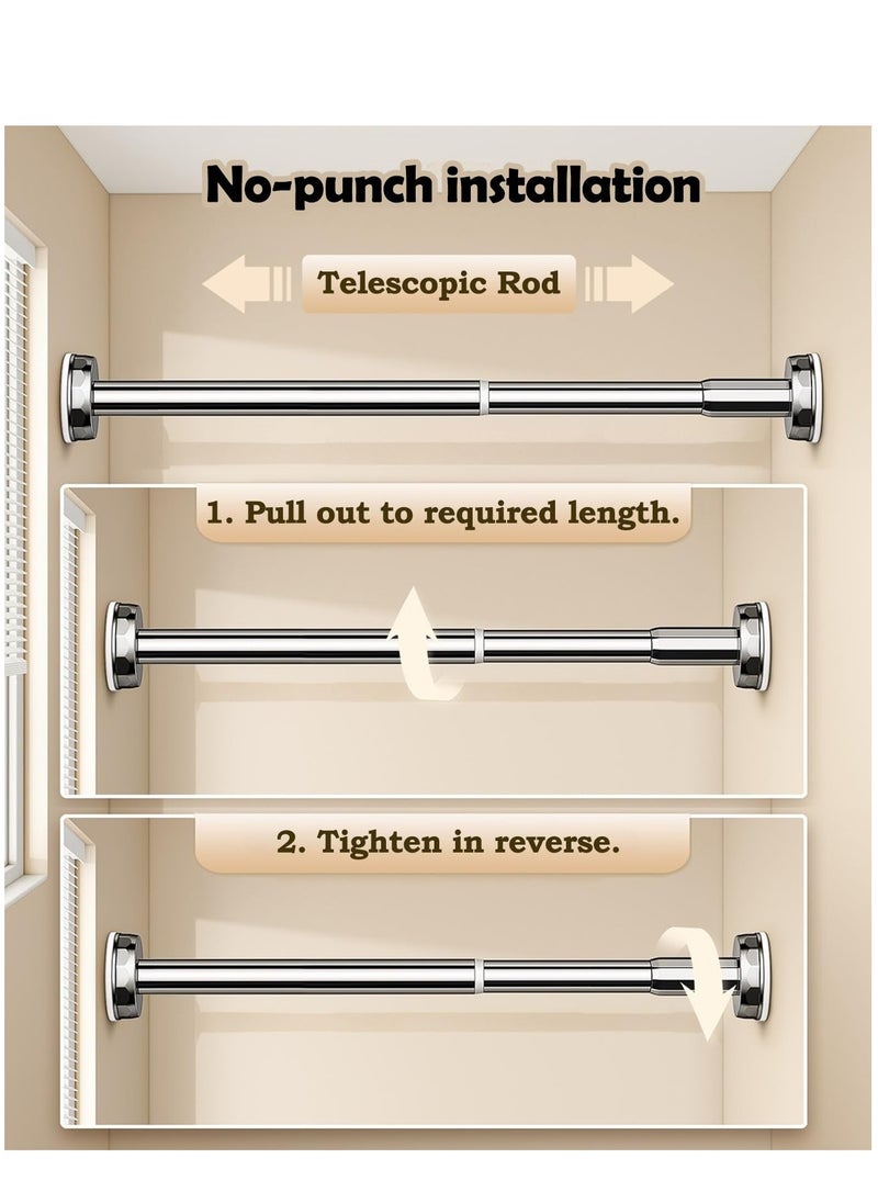 Arabest - Heavy Duty Closet Tension Rod Adjustable Hanging Clothes Organizer for Bathroom Wardrobe Balcony Closet Rods No Drilling Room Divider Rack (0.7 - 1.2 M) - Image 1