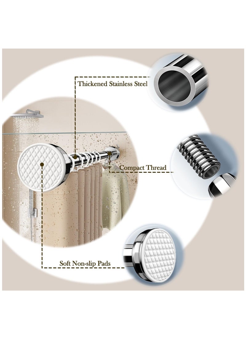 Arabest - Heavy Duty Closet Tension Rod Adjustable Hanging Clothes Organizer for Bathroom Wardrobe Balcony Closet Rods No Drilling Room Divider Rack (0.7 - 1.2 M) - Image 1