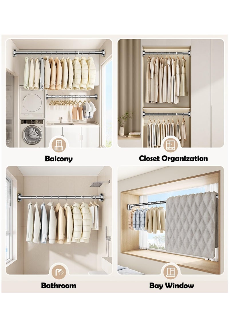 Arabest - Heavy Duty Closet Tension Rod Adjustable Hanging Clothes Organizer for Bathroom Wardrobe Balcony Closet Rods No Drilling Room Divider Rack (0.7 - 1.2 M) - Image 1