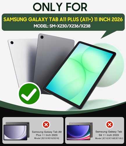 Cantis Case for Samsung Galaxy Tab A11 Plus 11 Inch 2026 (SM-X230/X236/X238), Shockproof Case for Tab A11+ with Screen Protector/Rotating Stand/Pen Holder/Shoulder Strap, Black - Image 2